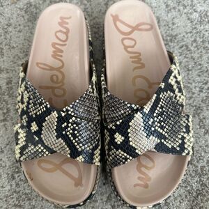 Sam Edelman Sadia Snake Print Slide Sandals 8